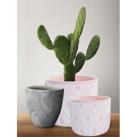 MACETERO DECORATIVO URBAN ROSA SET 2