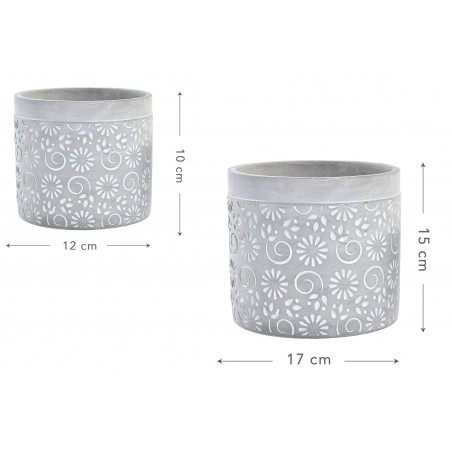 MACETERO DECORATIVO FLORES SET 2
