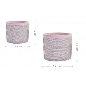 macetero decorativo de cemento en set de 2, comprar decoracion de jardin