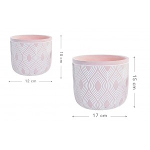 MACETERO DECORATIVO URBAN ROSA SET 2
