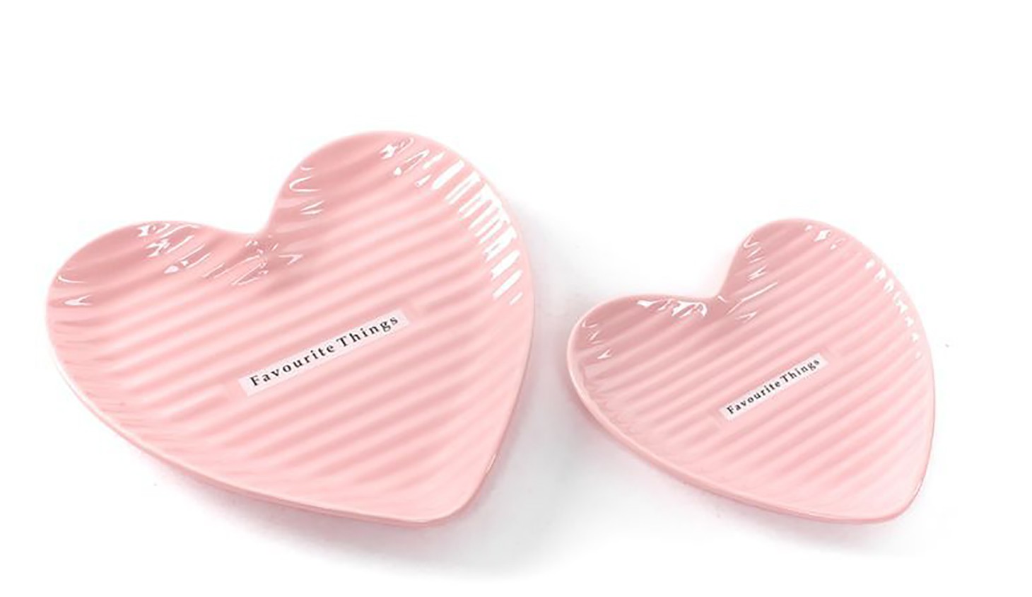 Juego de 2 bandejas corazon ceramica rosa comprar decoracion de hogar