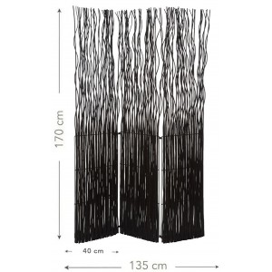 BIOMBO NEGRO SEPARADOR "KUNNE" 180 CM