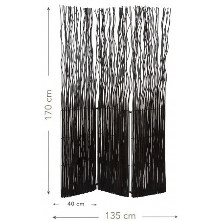 BIOMBO NEGRO SEPARADOR "KUNNE" 180 CM