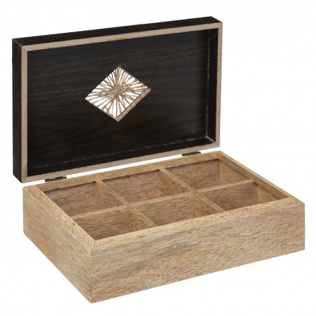 CAJA DE TÉ 6 COMPARTIMENTOS 24X15X7,5