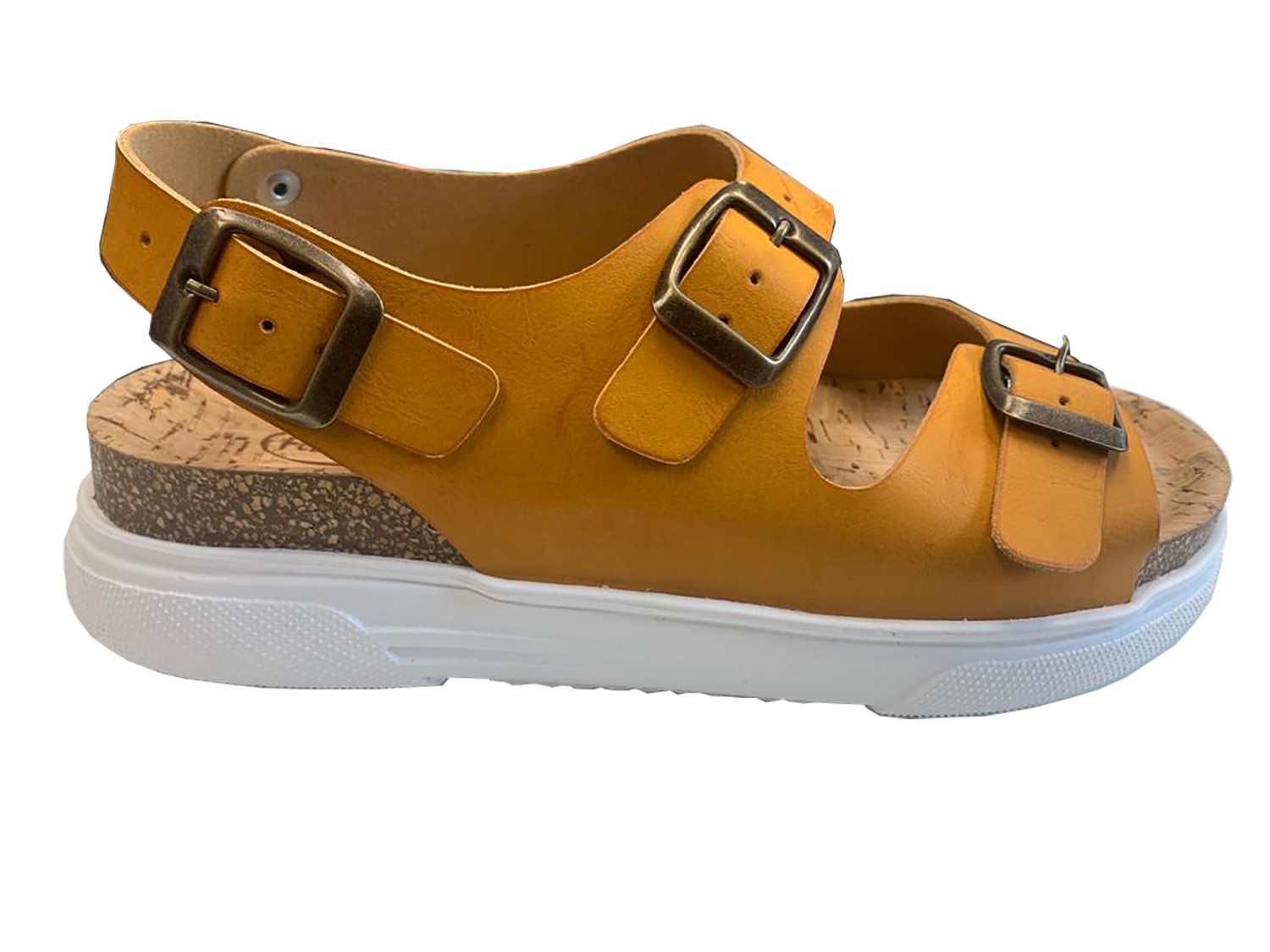 SANDALIAS CORCHO BIO COLOR MOSTAZA. TALLA 37