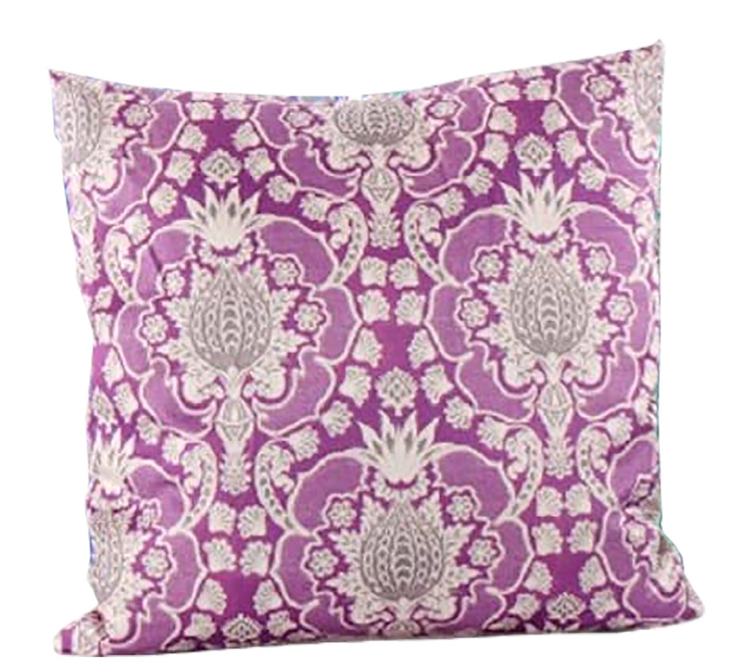 COJÍN DECORATIVO CUADRADO FLOWERS MORADO 45X45CM