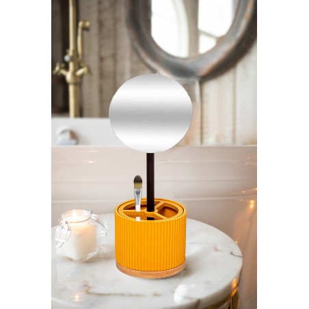 ESPEJO ORGANIZADOR AMARILLO DE BAÑO 14X35X14