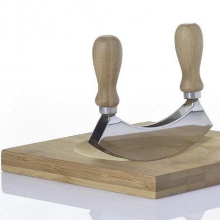 Tabla para cortar queso en madera de bambú con cortador (19.5x19.5x2)