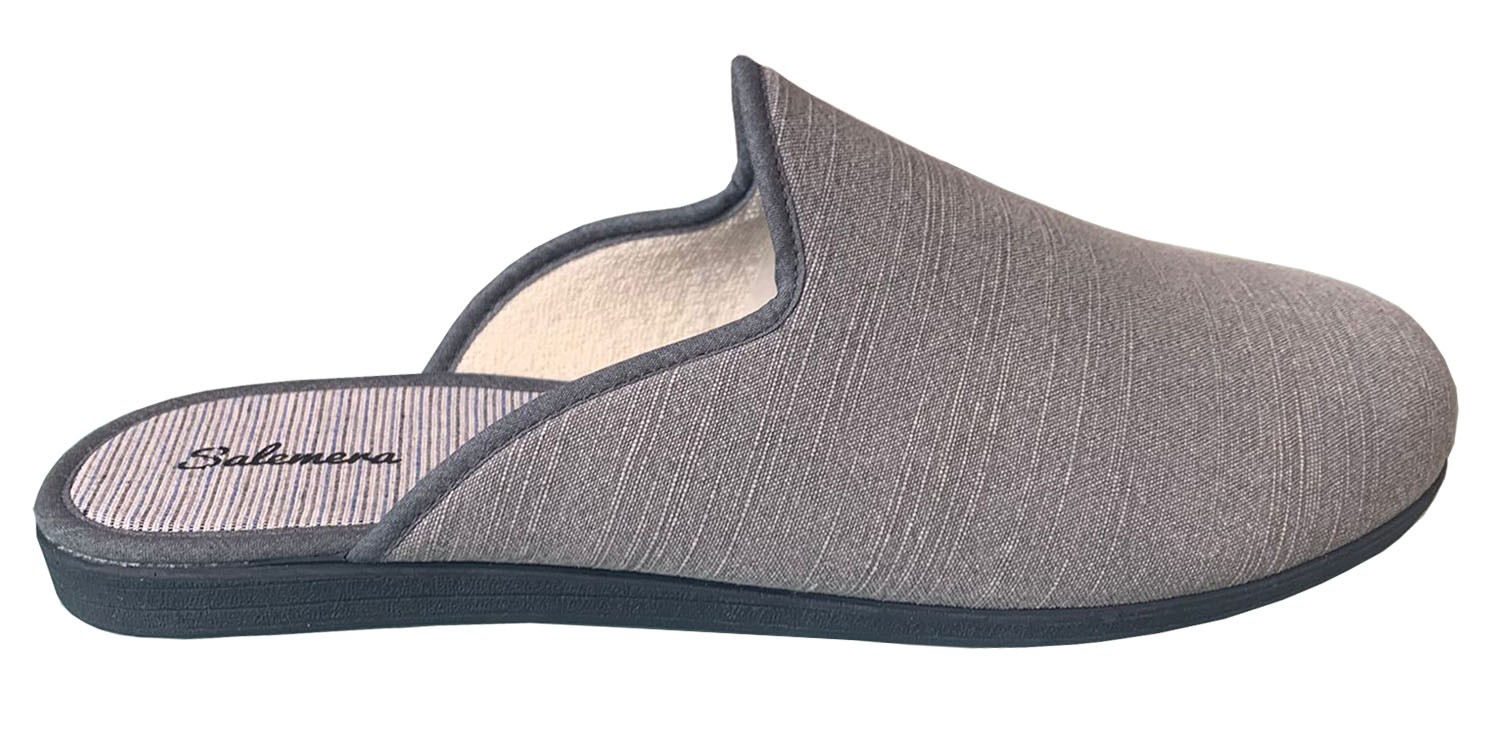 ZAPATILLAS DE CASA COLOR GRIS, TALÓN ABIERTO