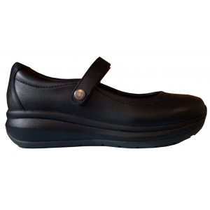 ZAPATILLA MUJER DE PIEL COLOR NEGRO
