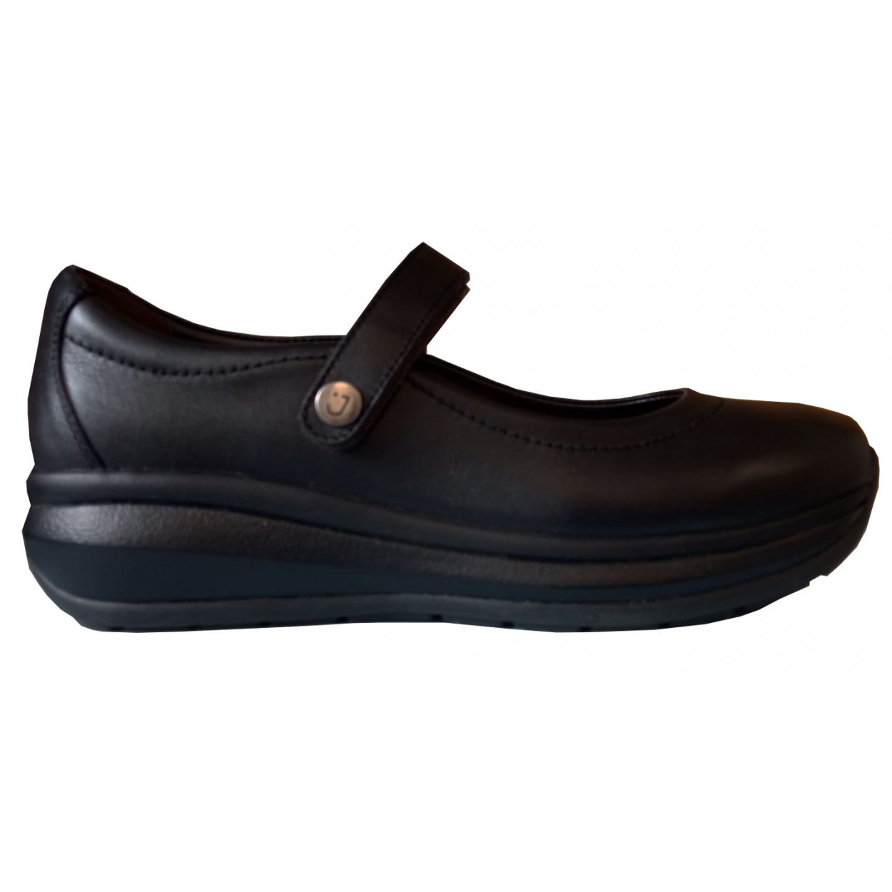 ZAPATILLA MUJER DE PIEL COLOR NEGRO