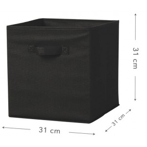 CESTA ALMACENAJE NEGRO 31X31X31