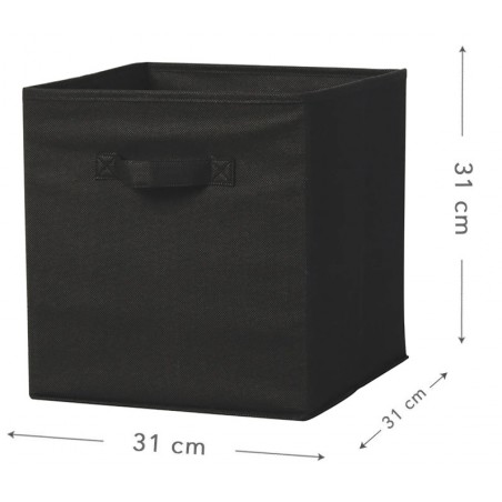 CESTA ALMACENAJE NEGRO 31X31X31
