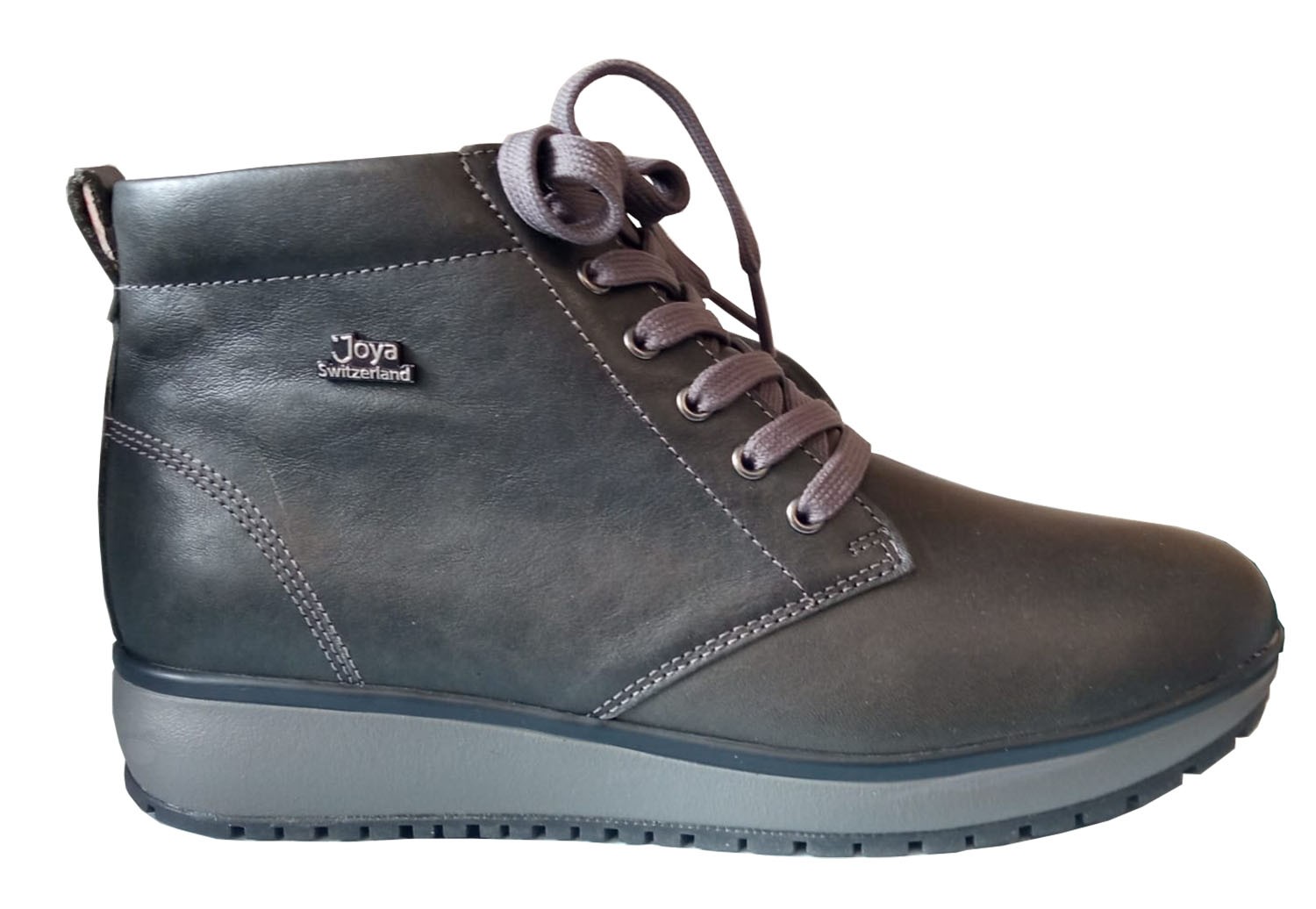 BOTAS DE PIEL COLOR NEGRO Y GRIS. TALLA 36 1/3