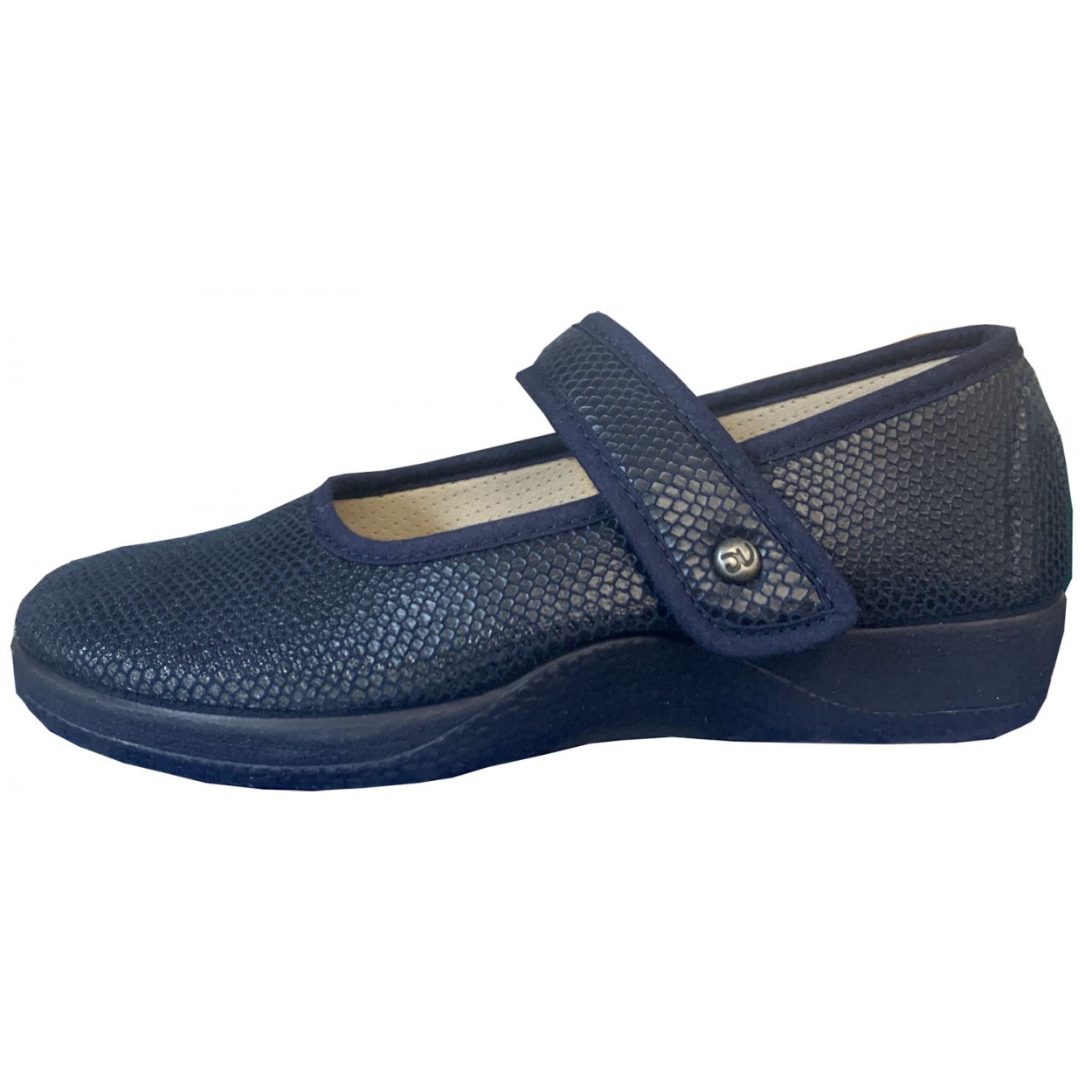 ZAPATILLA MUJER CON VELCRO COLOR AZUL TALLA 36