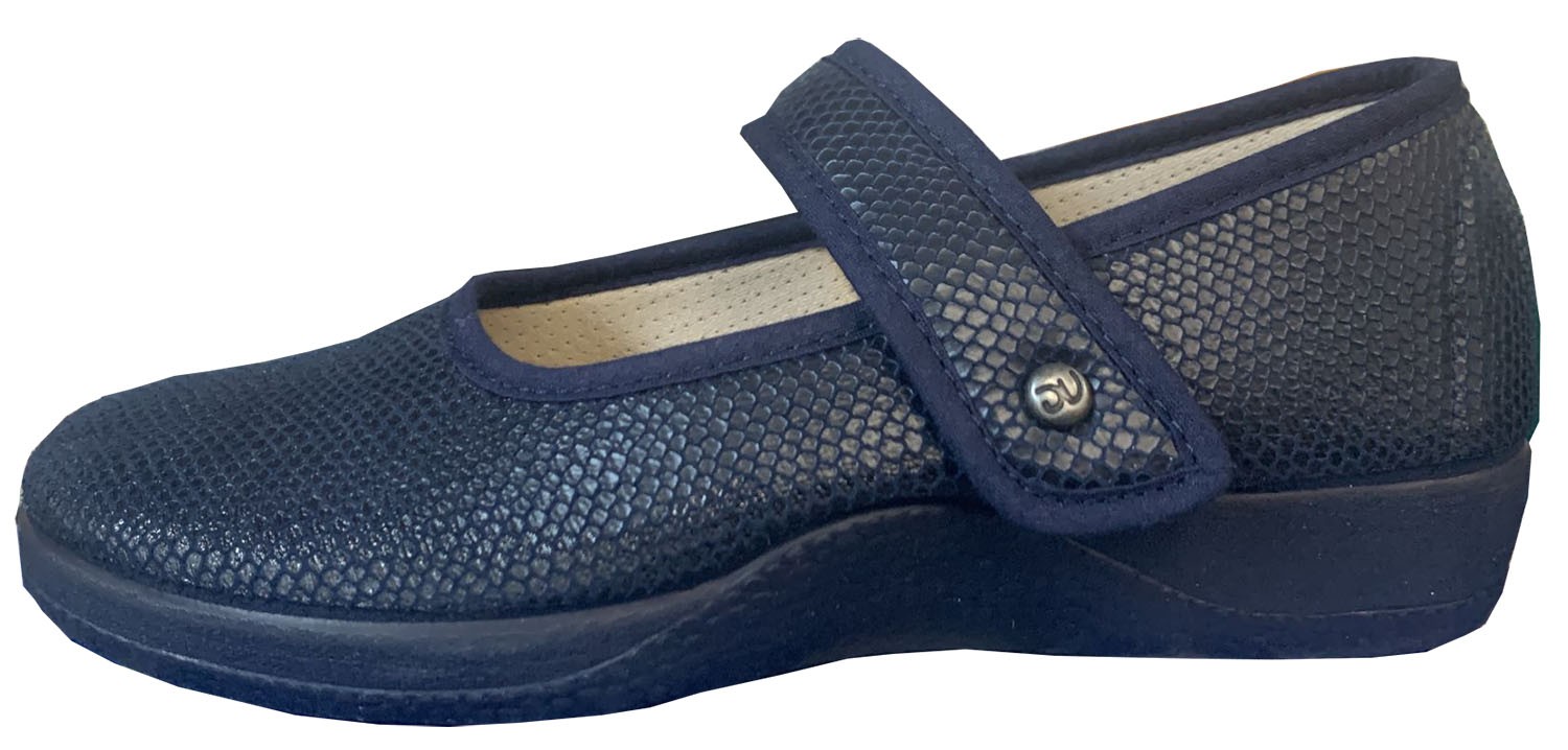 ZAPATILLA MUJER CON VELCRO COLOR AZUL TALLA 36