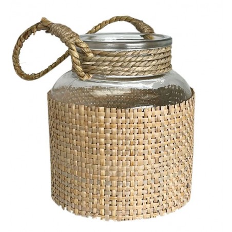 PORTAVELAS DECORATIVO NATUR CON ASA 14X16