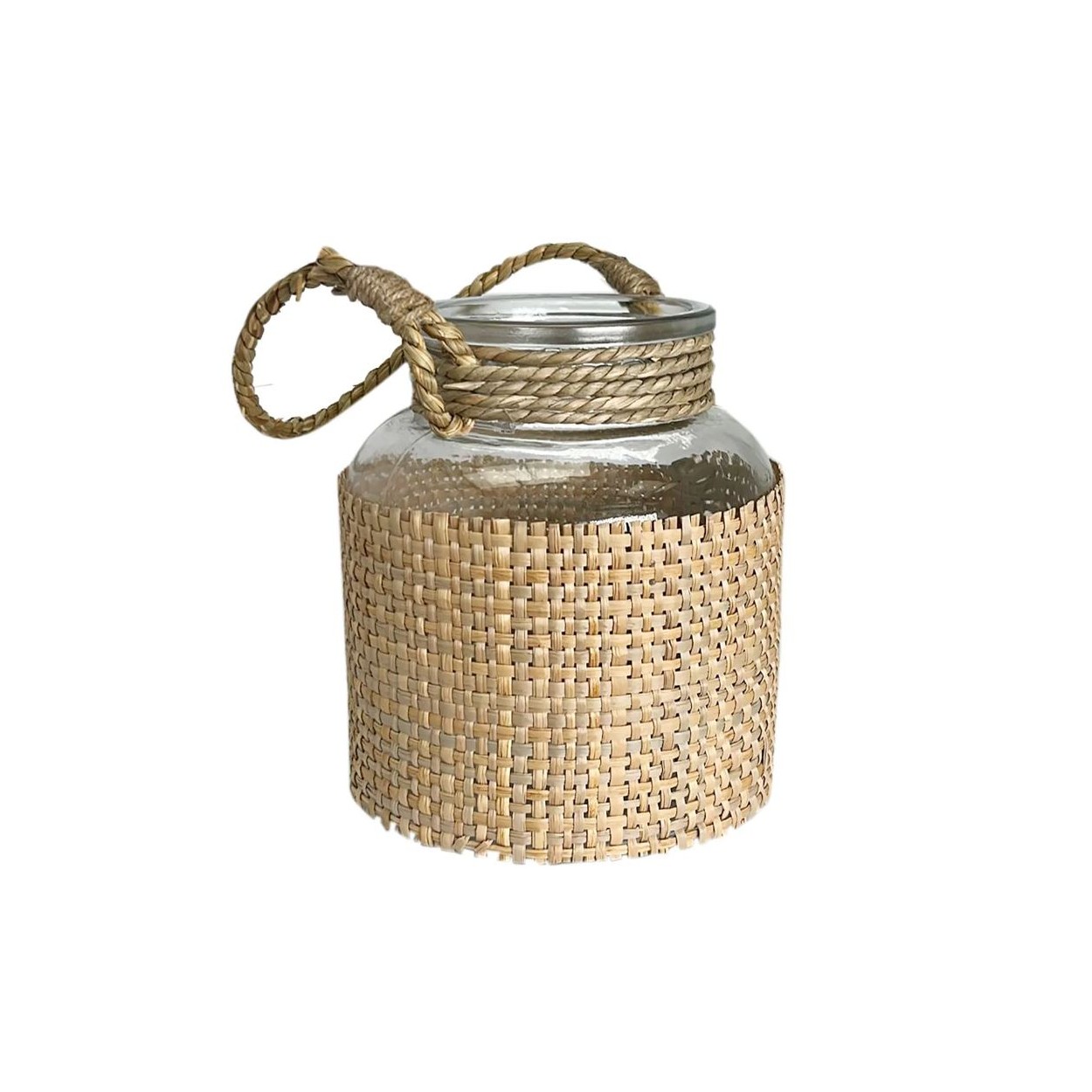 PORTAVELAS DECORATIVO NATUR CON ASA 14X16