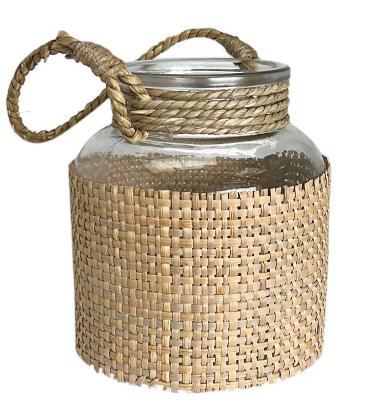 PORTAVELAS DECORATIVO NATUR CON ASA 14X16