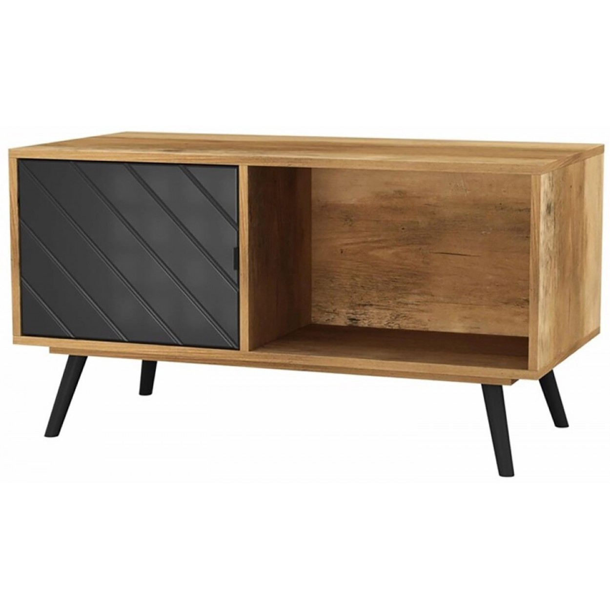 MUEBLE TV SALÓN MADERA NEGRO 90X55X48,8CM