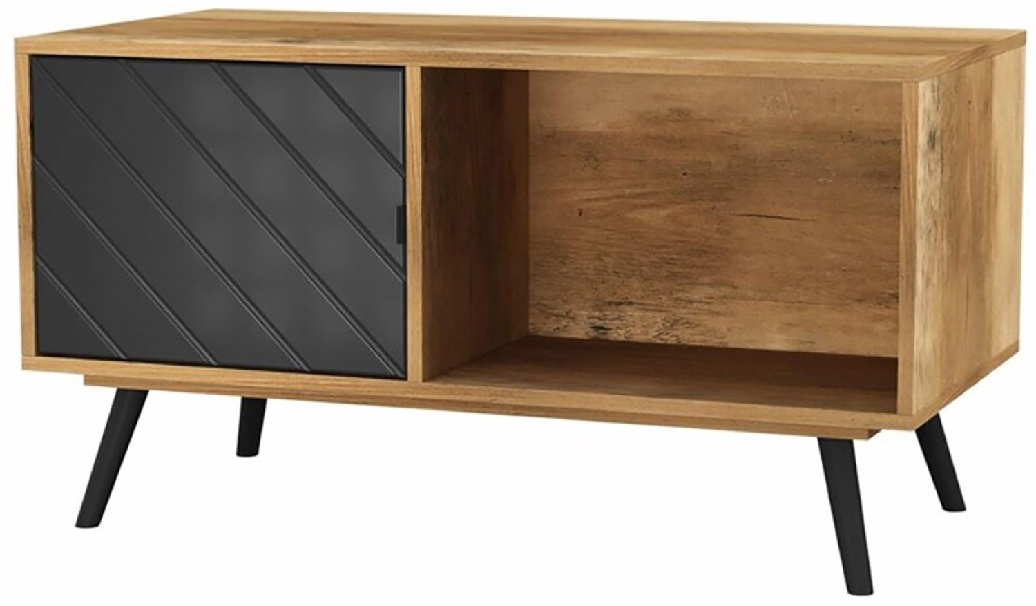 MUEBLE TV SALÓN MADERA NEGRO 90X55X48,8CM