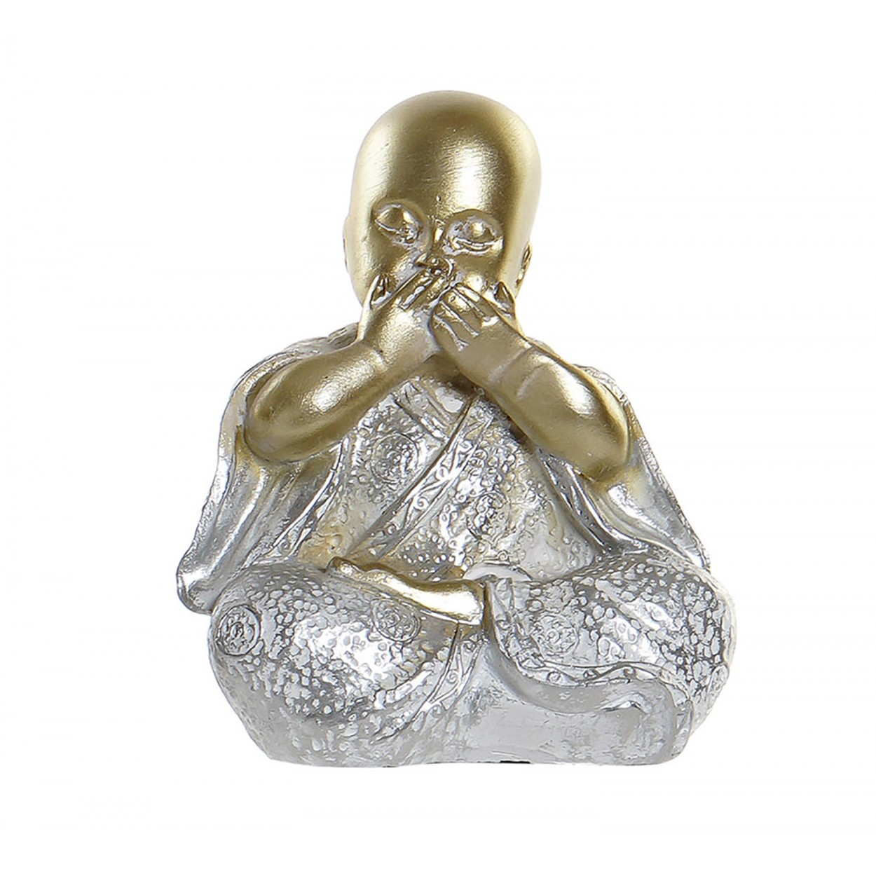 MONJE BUDISTA FIGURA DORADA 10,5X6X12