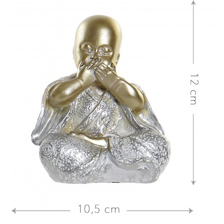 MONJE BUDISTA FIGURA DORADA 10,5X6X12
