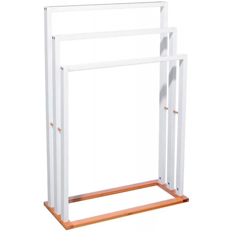 TOALLERO SUELO BAMBÚ BLANCO SARA 55x24x82CM