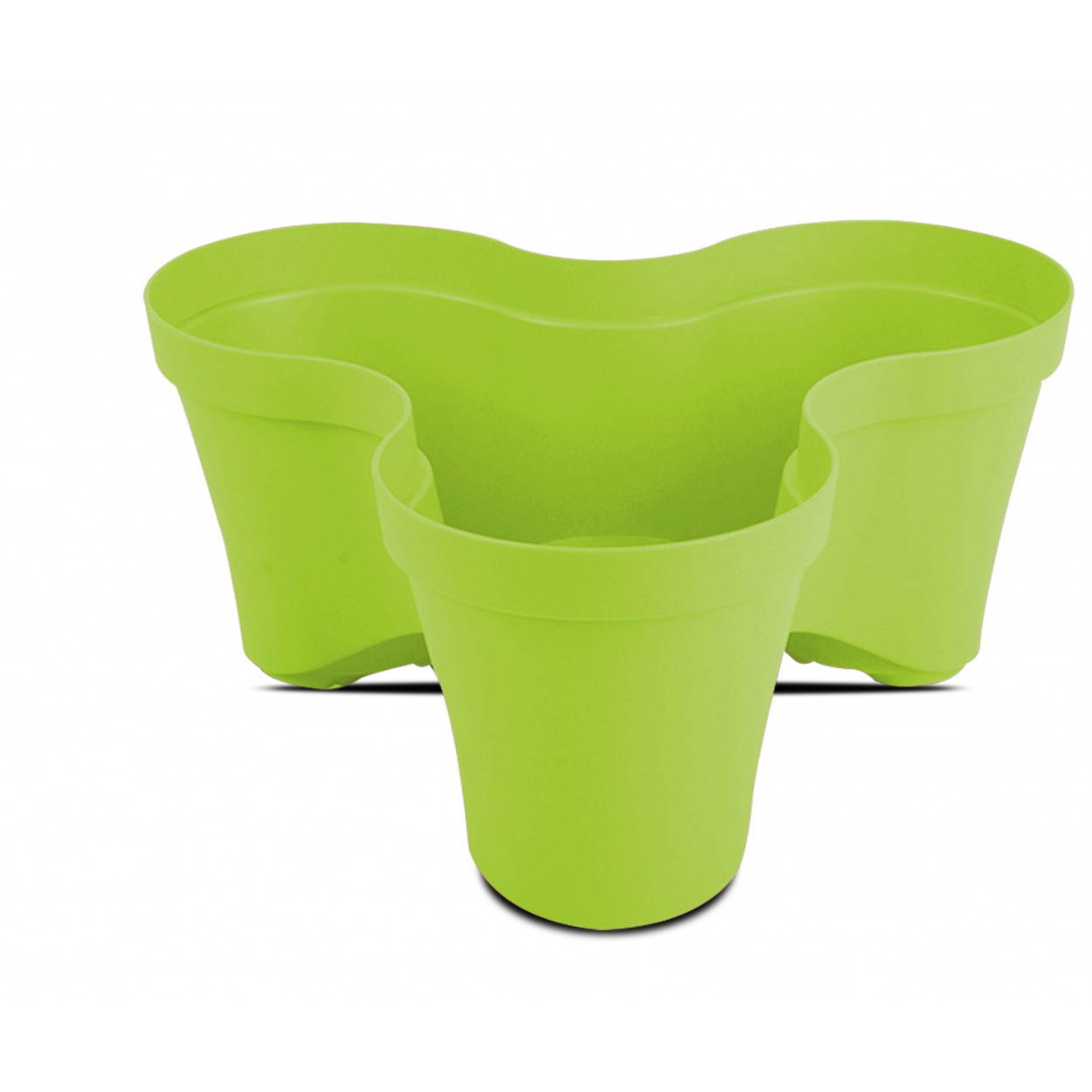 MACETERO APILABLE VERDE Y PLATO 38,5X17