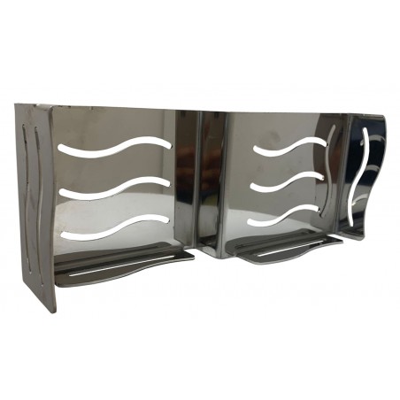 JABONERA BAÑO DOS ALTURAS CROMO 31X12CM