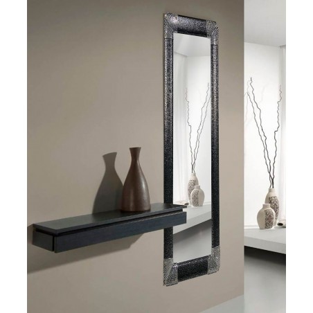 ESPEJO DE PARED NEGRO CUARTEADO 40X100