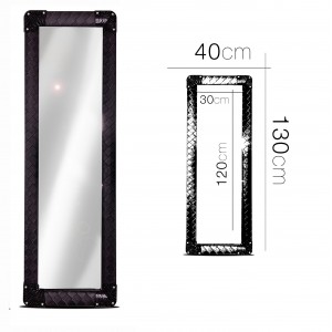 ESPEJO DE PARED POLIPIEL NEGRO 40X130
