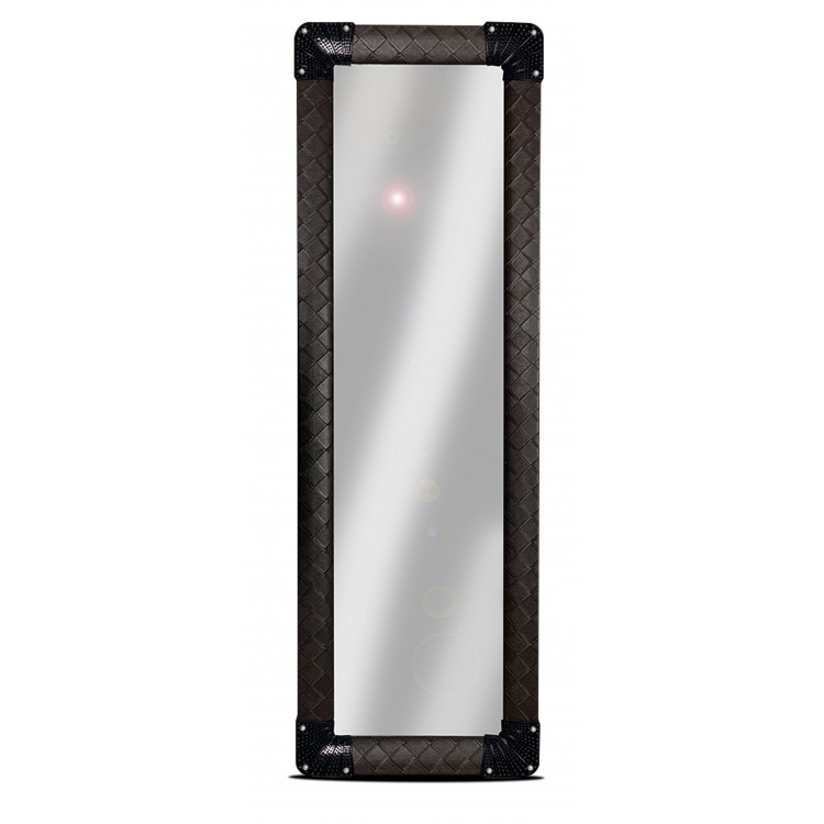 ESPEJO DE PARED POLIPIEL MARRÓN 40X130