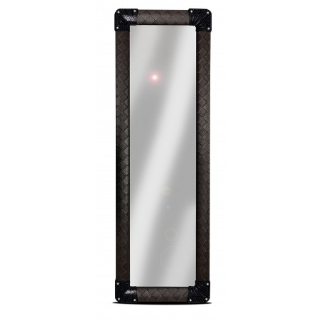 ESPEJO DE PARED POLIPIEL MARRÓN 40X130
