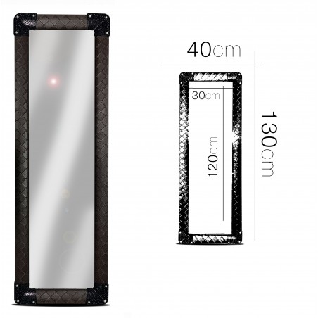 ESPEJO DE PARED POLIPIEL MARRÓN 40X130