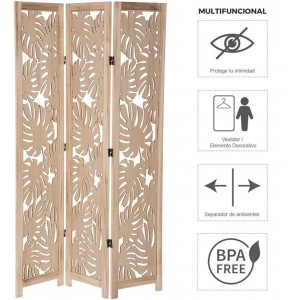 BIOMBO SEPARADOR DECORATIVO BEIGE 165 CM