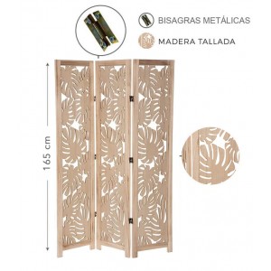 BIOMBO SEPARADOR DECORATIVO BEIGE 165 CM