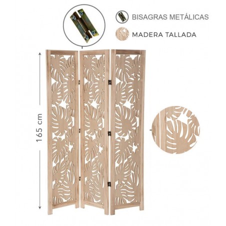 BIOMBO SEPARADOR DECORATIVO BEIGE 165 CM