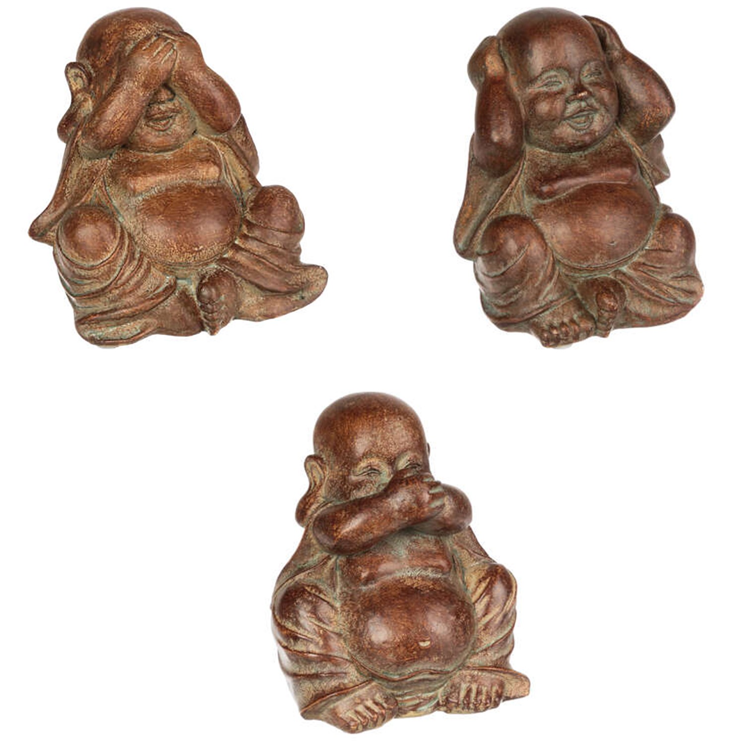 BUDA DECORATIVO FIGURA DE RESINA 11X9,5X12