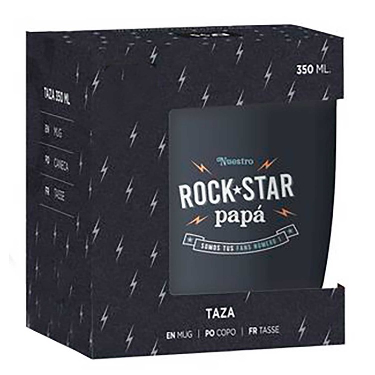 TAZA DESAYUNO PAPA ROCKSTAR 350ML