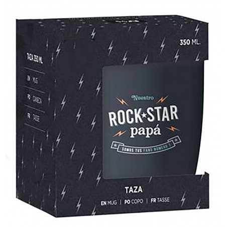 TAZA DESAYUNO PAPA ROCKSTAR 350ML