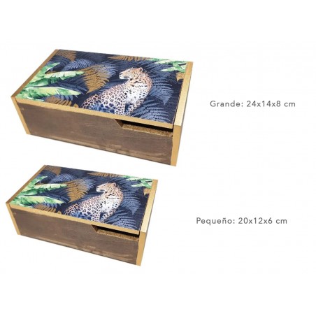 JUEGO DE 2 CAJAS DE MADERA "JUNGLE"