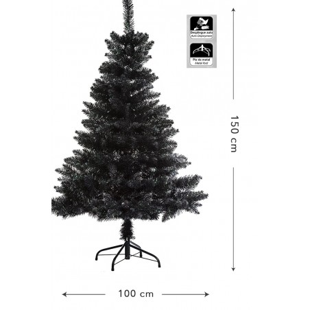 ÁRBOL DE NAVIDAD NEGRO 150X100
