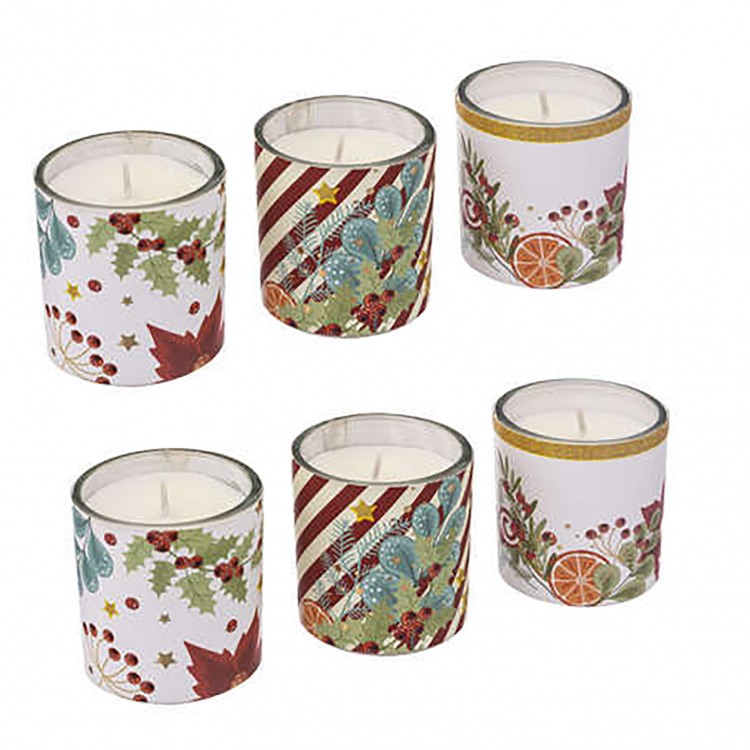 VELAS PERFUMADAS DE NAVIDAD SET DE 6