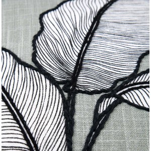 COJÍN DECORATIVO CUADRADO GREY FLOWER 40X40CM 100% ALGODÓN