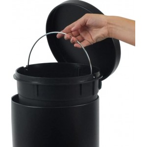 PAPELERA TARA NEGRA METAL 12L