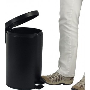 PAPELERA TARA NEGRA METAL 12L