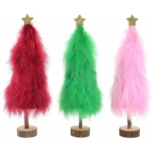 ARBOL DE NAVIDAD SOBREMESA PELO DECORATIVO 37CM