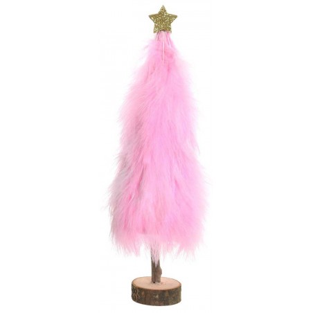 ARBOL DE NAVIDAD SOBREMESA PELO DECORATIVO 37CM
