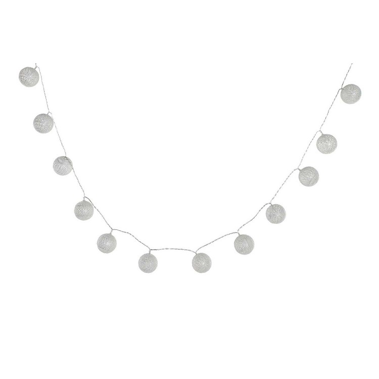 GUIRNALDA BOLAS LED PLATEADO 150CM